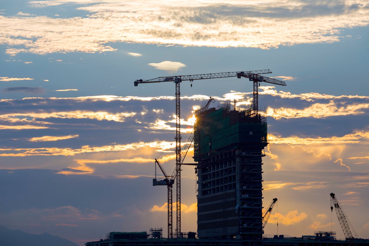 a large building under construction